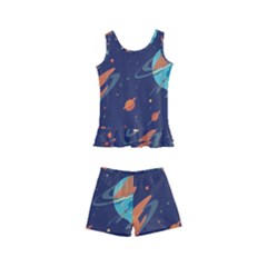 Space Galaxy Planet Universe Stars Night Fantasy Kids  Boyleg Swimsuit by Uceng