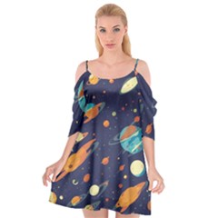 Space Galaxy Planet Universe Stars Night Fantasy Cutout Spaghetti Strap Chiffon Dress by Uceng