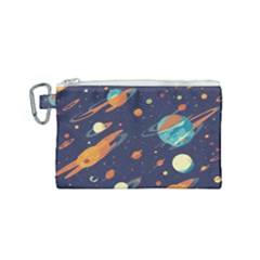 Space Galaxy Planet Universe Stars Night Fantasy Canvas Cosmetic Bag (small) by Uceng