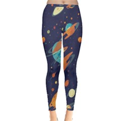 Space Galaxy Planet Universe Stars Night Fantasy Inside Out Leggings by Uceng