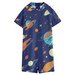 Space Galaxy Planet Universe Stars Night Fantasy Kids  Boyleg Half Suit Swimwear by Uceng