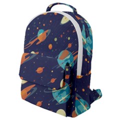 Space Galaxy Planet Universe Stars Night Fantasy Flap Pocket Backpack (small) by Uceng