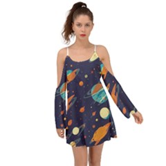 Space Galaxy Planet Universe Stars Night Fantasy Boho Dress by Uceng