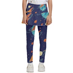 Space Galaxy Planet Universe Stars Night Fantasy Kids  Skirted Pants by Uceng