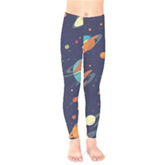 Space Galaxy Planet Universe Stars Night Fantasy Kids  Classic Winter Leggings by Uceng