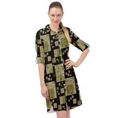 Background Graphic Wallpaper Decor Backdrop Design Long Sleeve Mini Shirt Dress by Uceng