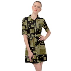 Background Graphic Wallpaper Decor Backdrop Design Belted Shirt Dress by Uceng