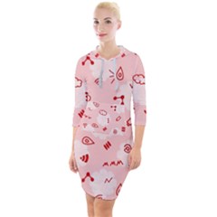 Background Graphic Beautiful Wallpaper Art Quarter Sleeve Hood Bodycon Dress by Uceng