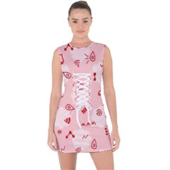 Background Graphic Beautiful Wallpaper Art Lace Up Front Bodycon Dress by Uceng