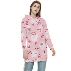 Background Graphic Beautiful Wallpaper Art Women s Long Oversized Pullover Hoodie by Uceng