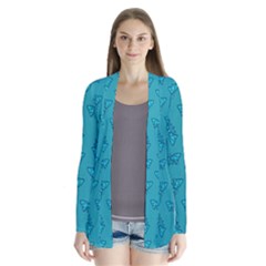 Butterfly Art Pattern Design Background Frame Drape Collar Cardigan by Uceng