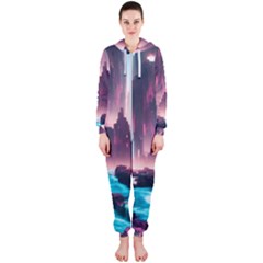 Urban City Cyberpunk River Cyber Tech Future Hooded Jumpsuit (ladies) by Uceng