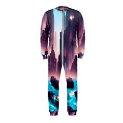 Urban City Cyberpunk River Cyber Tech Future Onepiece Jumpsuit (kids) by Uceng