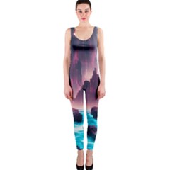 Urban City Cyberpunk River Cyber Tech Future One Piece Catsuit by Uceng