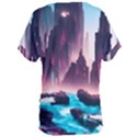 Urban City Cyberpunk River Cyber Tech Future Women s Oversized Tee View2