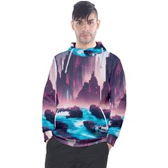 Urban City Cyberpunk River Cyber Tech Future Men s Pullover Hoodie