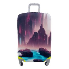 Urban City Cyberpunk River Cyber Tech Future Luggage Cover (small) by Uceng