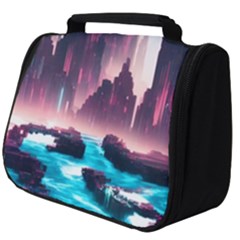 Urban City Cyberpunk River Cyber Tech Future Full Print Travel Pouch (big) by Uceng