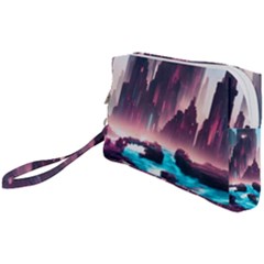 Urban City Cyberpunk River Cyber Tech Future Wristlet Pouch Bag (small) by Uceng