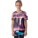 Urban City Cyberpunk River Cyber Tech Future Fold Over Open Sleeve Top View1