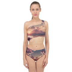 Sunset River Sky Clouds Nature Nostalgic Mountain Spliced Up Two Piece Swimsuit by Uceng