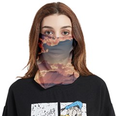 Sunset River Sky Clouds Nature Nostalgic Mountain Face Covering Bandana (two Sides) by Uceng