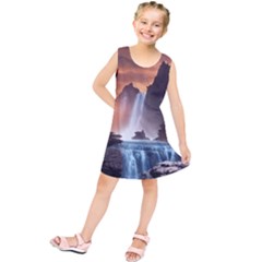 Water Waterfall Nature River Lake Planet Fantasy Kids  Tunic Dress by Uceng