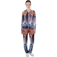 Water Waterfall Nature River Lake Planet Fantasy Casual Jacket And Pants Set by Uceng