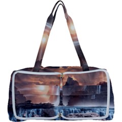 Water Waterfall Nature River Lake Planet Fantasy Multi Function Bag by Uceng