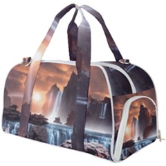 Water Waterfall Nature River Lake Planet Fantasy Burner Gym Duffel Bag by Uceng