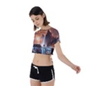 Water Waterfall Nature River Lake Planet Fantasy Tie Back Short Sleeve Crop Tee View2