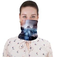 Water Waterfall Nature River Lake Planet Fantasy Face Covering Bandana (adult) by Uceng