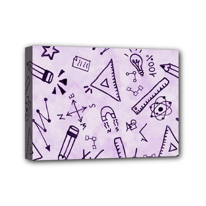 Science Research Curious Search Inspect Scientific Mini Canvas 7  x 5  (Stretched)