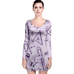 Science Research Curious Search Inspect Scientific Long Sleeve Bodycon Dress by Uceng