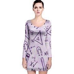 Science Research Curious Search Inspect Scientific Long Sleeve Velvet Bodycon Dress