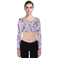 Science Research Curious Search Inspect Scientific Velvet Long Sleeve Crop Top by Uceng