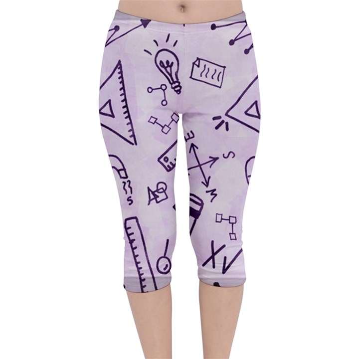 Science Research Curious Search Inspect Scientific Velvet Capri Leggings 