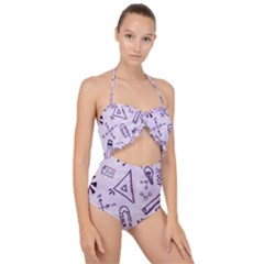 Science Research Curious Search Inspect Scientific Scallop Top Cut Out Swimsuit by Uceng