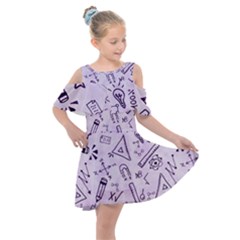 Science Research Curious Search Inspect Scientific Kids  Shoulder Cutout Chiffon Dress by Uceng