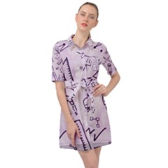 Science Research Curious Search Inspect Scientific Belted Shirt Dress by Uceng