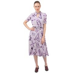 Science Research Curious Search Inspect Scientific Keyhole Neckline Chiffon Dress by Uceng