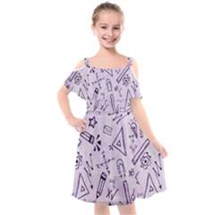 Science Research Curious Search Inspect Scientific Kids  Cut Out Shoulders Chiffon Dress by Uceng