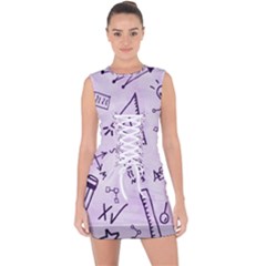 Science Research Curious Search Inspect Scientific Lace Up Front Bodycon Dress by Uceng