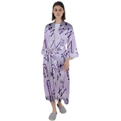 Science Research Curious Search Inspect Scientific Maxi Satin Kimono by Uceng