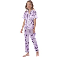 Science Research Curious Search Inspect Scientific Kids  Satin Short Sleeve Pajamas Set by Uceng