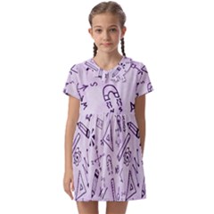 Science Research Curious Search Inspect Scientific Kids  Asymmetric Collar Dress by Uceng