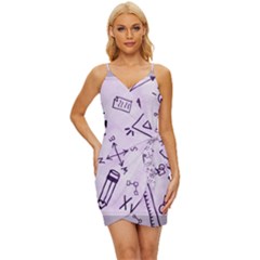 Science Research Curious Search Inspect Scientific Wrap Tie Front Dress by Uceng