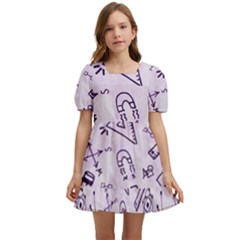 Science Research Curious Search Inspect Scientific Kids  Short Sleeve Dolly Dress by Uceng