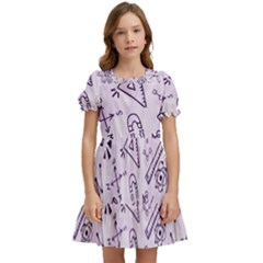 Science Research Curious Search Inspect Scientific Kids  Puff Sleeved Dress by Uceng