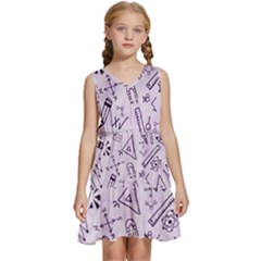 Science Research Curious Search Inspect Scientific Kids  Sleeveless Tiered Mini Dress by Uceng